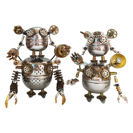 These Steampunk Mechanical Robot 3D puzzle Metal Kits feature intricate designs with stainless-steel bodies and metal gears. The assembly process offers a challenging experience, and the finished robots, with their detailed mechanical structures, serve as unique focal points for your funny table. Blending industrial aesthetics with creative design, they are perfect for steampunk lovers and puzzle enthusiasts, adding a distinctive mechanical charm to your space