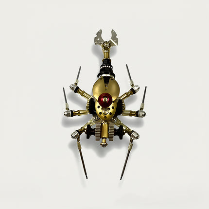 Top view of a punk-style deck bug metal model—a commanding and intriguing desktop display piece. This DIY 3D assembly metal kit is perfect for those who appreciate intricate mechanical designs.