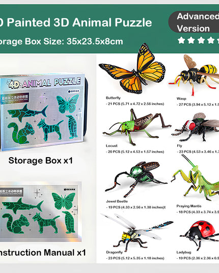 Tablefunny Explore the Insect World: Realistic 3D Puzzle Models | STEM Education | Premium Storage | Boost Imagination