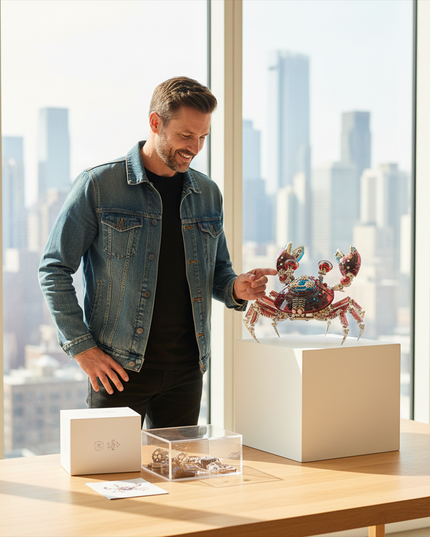 Tablefunny Creative Metal Assembly Mechanical Crab, Exquisite Model Collectible