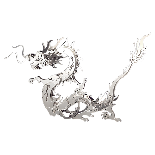 Tablefunny Creative 3D Metal Puzzle - Chinese Zodiac Dragon DIY Model (304 Stainless Steel, 65 PCS)