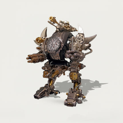 Taurus Steampunk Metal Mechanism 3D Puzzle Kit – Ein selbst zusammenbaubares Metallmodell für den Schreibtisch, das einen spannenden Bauprozess und eine herausfordernde mechanische Puzzle-Erfahrung bietet. Dient als funktionaler Uhrenständer für interaktives Spielen, während seine komplizierten Zahnräder und sein innovatives Design es zu einem außergewöhnlichen Schreibtischschmuckstück im Steampunk-Stil machen.