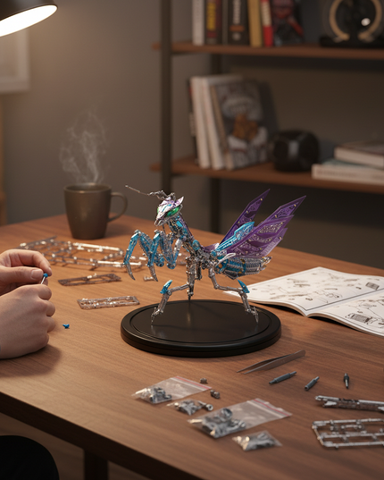 Tablefunny Mechanical Mantis Metal Assembly Model (1109 PCS), Metal Creative Display Piece