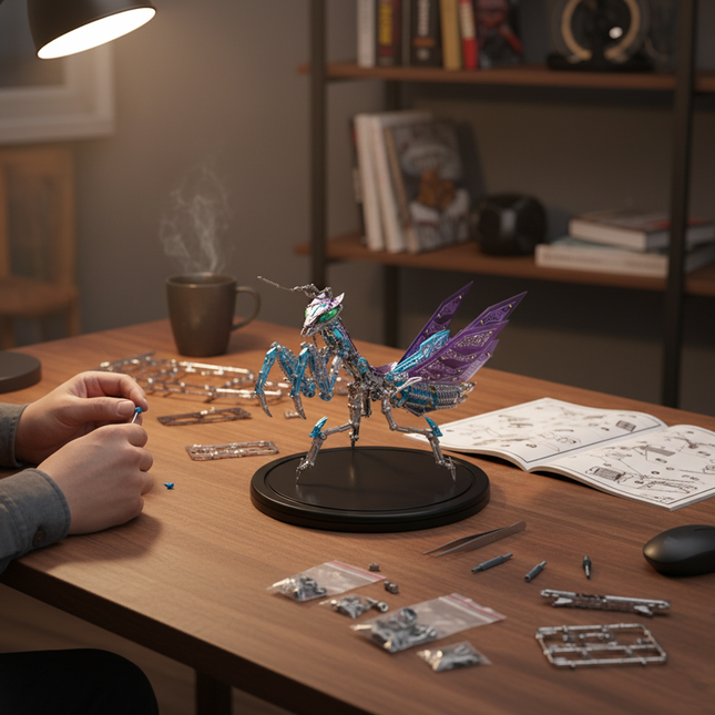 Tablefunny Mechanical Mantis Metal Assembly Model (1109 PCS), Metal Creative Display Piece