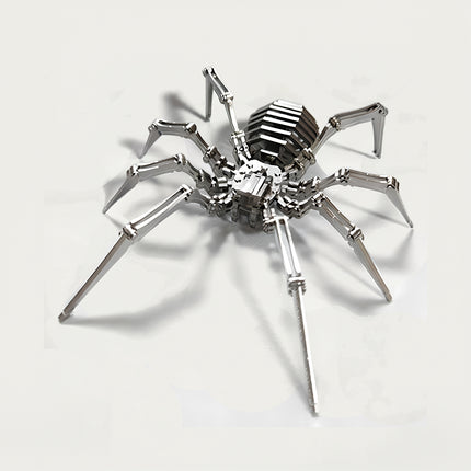 Mechanical Spider 3D Puzzle Metal Kit - A minimalist fun toy for mechanics and modern design lovers, this DIY-assembled tabletop piece features a sleek, all-silver mechanical spider design with clean, geometric details. It encourages you to build a piece of precision with simplicity. Beyond being a subtle yet striking desktop ornament, it embodies a fusion of industrial minimalism and mechanical efficiency, appealing to those who appreciate understated elegance and technical craftsmanship.