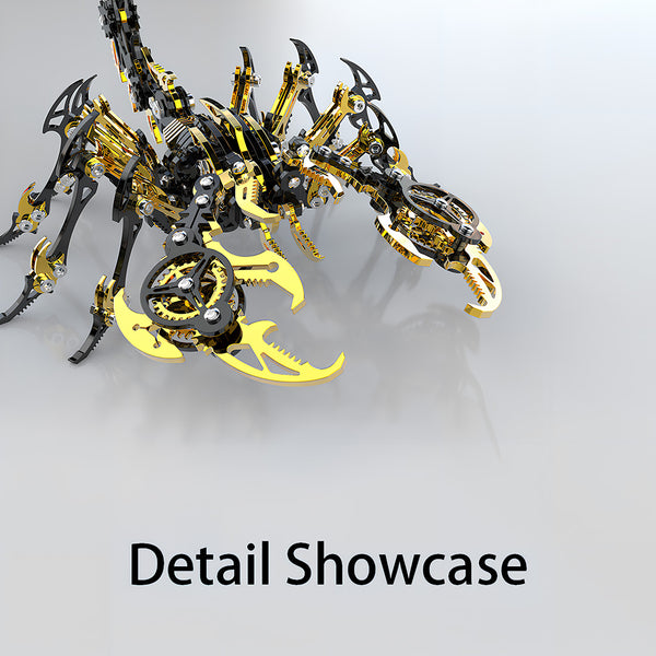 Luxury Black-Gold Mechanical Scorpion 3D Puzzle Metal Kits - Mirror-Polished Gold Gear & Matte-Black Armor DIY Metal Model with Precision Screw Joints for Premium Funny Table Decor