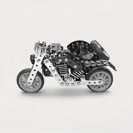 Chopper Motorcycle 3D puzzle Kits - A thrilling fun toy for motorbike fans, this DIY assembled model is a table funny piece with a rugged, intricate, and authentic biker design. It invites you to assemble a piece of excitement part by part, and once done, this mini chopper becomes a cool desktop accent, making it an engaging fun toy full of mechanical charm.