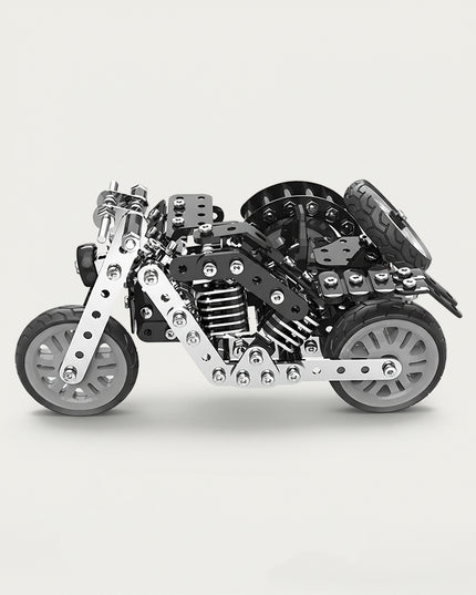 Chopper Motorcycle 3D puzzle Kits - A thrilling fun toy for motorbike fans, this DIY assembled model is a table funny piece with a rugged, intricate, and authentic biker design. It invites you to assemble a piece of excitement part by part, and once done, this mini chopper becomes a cool desktop accent, making it an engaging fun toy full of mechanical charm.