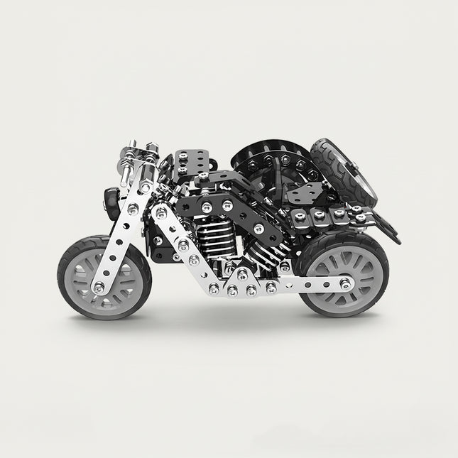 Chopper Motorcycle 3D puzzle Kits - A thrilling fun toy for motorbike fans, this DIY assembled model is a table funny piece with a rugged, intricate, and authentic biker design. It invites you to assemble a piece of excitement part by part, and once done, this mini chopper becomes a cool desktop accent, making it an engaging fun toy full of mechanical charm.