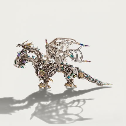 Steampunk Mechanical Dragon 3D puzzle Metal Kits - Embark on fun and challenging DIY assembly with exquisite watch-part inspired details, a gorgeous and steampunk-luxurious premium metal model ideal for refined home office decor, enchanting display, and a timeless addition to your funny table that transcends ordinary collection standards