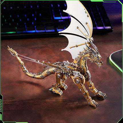 Tablefunny Mechanical Dragon DIY 3D Metal Model Kit- Adult Hobby Assembly Puzzle