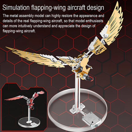 A DIY metal model of a simulation flapping-wing aircraft, a challenging and educational steampunk puzzle for hobbyists.