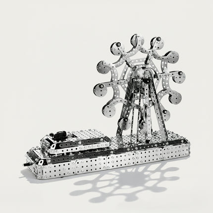 Mechanical Ferris Wheel 3D puzzle Kits - A charming gift for both kids and adults, this DIY assembled table funny model boasts a whimsical, intricate, and moving amusement design. It allows you to craft a piece of joy step by step, and once finished, the spinning Ferris wheel becomes a delightful desktop ornament, making it a heartwarming present full of playful surprises.