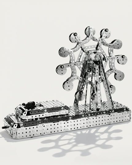 Mechanical Ferris Wheel 3D puzzle Kits - A charming gift for both kids and adults, this DIY assembled table funny model boasts a whimsical, intricate, and moving amusement design. It allows you to craft a piece of joy step by step, and once finished, the spinning Ferris wheel becomes a delightful desktop ornament, making it a heartwarming present full of playful surprises.
