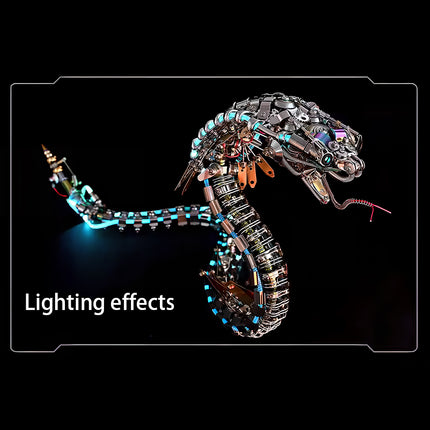  Luminous maquette en metal cobra, where "Each joint will emit light effects," enhancing its futuristic design.
