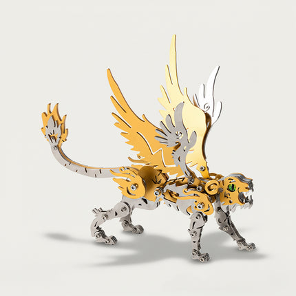 Mechanical Silver-White Tiger 3D puzzle Metal Kits, ideal for puzzle enthusiasts who appreciate sleek assembly, mythology and steampunk fans fascinated by its dignified ancient-fantasy design, and collectors/hobbyists curating refined display pieces, provides a fun and challenging build with elegant silver-white details. It’s a stately, fantasy-mecha premium metal model perfect for minimalist decor, sophisticated display, and a stylish focal point for your funny table that merges mythical White Tiger’s sole