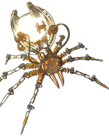 Steampunk Mechanical Spider 3D Puzzle Metal Kit (Light-Up Design) - A captivating fun toy for mechanics and design lovers, this DIY-assembled piece features a mechanical spider with a glowing central light, intricate gears, and metallic limbs. It embodies "a fusion of steampunk aesthetics and mechanical ingenuity", challenging you to craft a luminous piece of artistry with precision. Ideal for collectors of mechanical models and those who appreciate industrial design with a glowing, avant-garde twist.