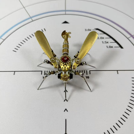Unique steampunk puzzle in the form of a mechanical mosquito. This 3D puzzle metal kit offers a challenging and rewarding building experience for enthusiasts of steampunk and model building.