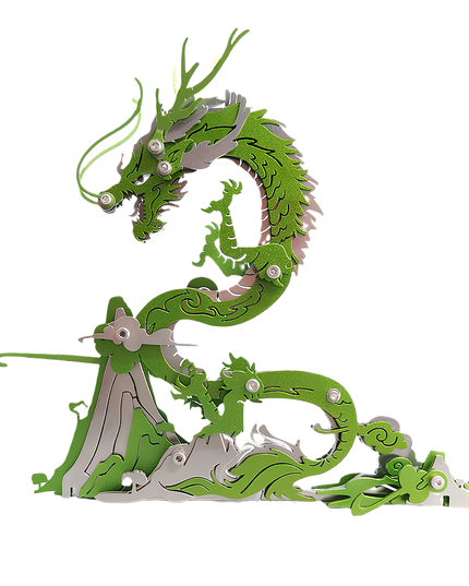 Tablefunny Blue Dragon Metal Assembly Model 3D Stainless Steel Puzzle Toy