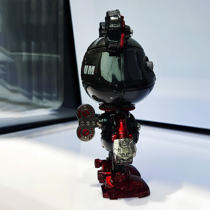 Funny table ornament: Assembled cyber-mechanical bear 3D puzzle metal kit (back angle), ideal for tech-style desk decor & DIY craft collection