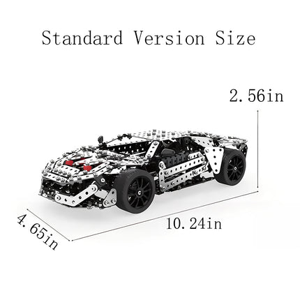 Tablefunny DIY 3D Stainless Steel Metal Assembly Sports Car Toy – Mechanical Racing Model & RC Vehicle Building Kit for Adults & Teens