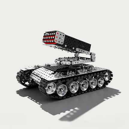 Raketenstart-Tank 3D-Puzzle-Metallbausatz – Ein selbst zusammenbaubares Tischmodell, das Spaß und Herausforderung zugleich bietet. Dieses imposante, aufwendig gefertigte und taktisch inspirierte mechanische Fahrzeug besticht durch einen spannenden Zusammenbauprozess. Mit präziser Metallverarbeitung gefertigt, ist es ein auffälliges Tischmodell.