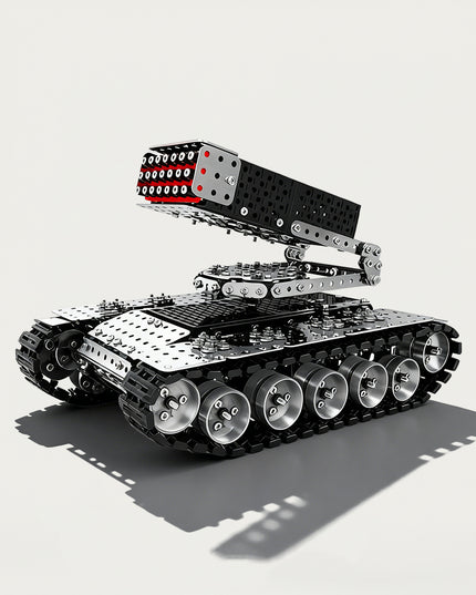 Raketenstart-Tank 3D-Puzzle-Metallbausatz – Ein selbst zusammenbaubares Tischmodell, das Spaß und Herausforderung zugleich bietet. Dieses imposante, aufwendig gefertigte und taktisch inspirierte mechanische Fahrzeug besticht durch einen spannenden Zusammenbauprozess. Mit präziser Metallverarbeitung gefertigt, ist es ein auffälliges Tischmodell.