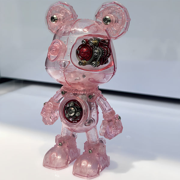 Fun Desktop Decor: The assembled transparent cyber-mechanical bear 3D puzzle kit is an excellent choice for bedroom desk decoration and DIY craft collections.