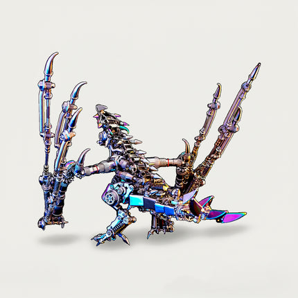 nk Mechanical Dragon 3D Puzzle Metal Kit - Immerse yourself in a fun and challenging DIY assembly experience featuring futuristic neon accents. This stunning, tech-inspired premium metal model is perfect for avant-garde game room decor, vibrant displays, and cutting-edge collections that transcend traditional tabletop fun.
