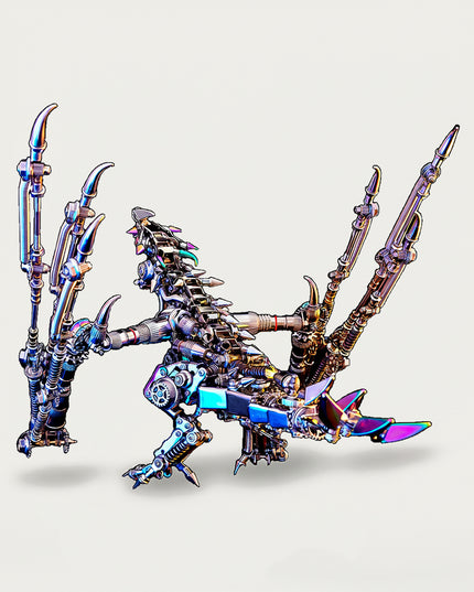 nk Mechanical Dragon 3D Puzzle Metal Kit - Immerse yourself in a fun and challenging DIY assembly experience featuring futuristic neon accents. This stunning, tech-inspired premium metal model is perfect for avant-garde game room decor, vibrant displays, and cutting-edge collections that transcend traditional tabletop fun.