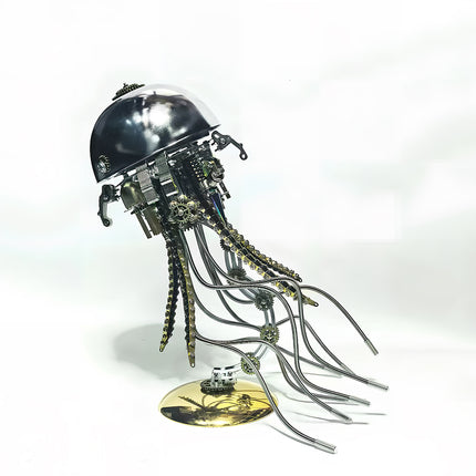 Tablefunny 3D Metal Mechanical Jellyfish Model Kit – DIY Steampunk Puzzle with LED Light