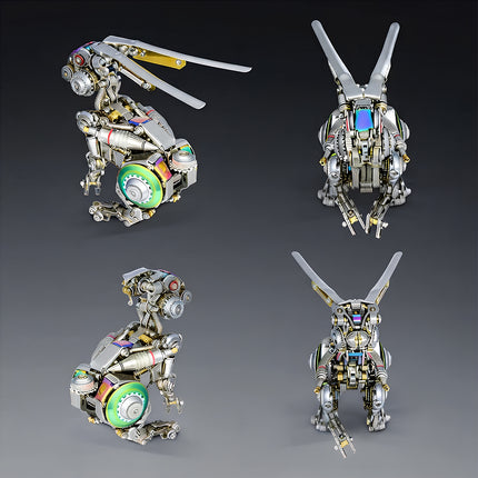 Tablefunny Steampunk Mechanical Rabbit & Missile Base -3D Metal Puzzle Kits