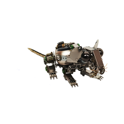 Steampunk Mechanical Mouse 3D Puzzle Metal Kit (Silver Aesthetic) - An engaging DIY project for mechanics and steampunk enthusiasts, this self-assembled creation presents a mechanical mouse with silver metallic components, intricate gear-driven mechanisms, and vintage-inspired design. It’s a desk-worthy piece that blends engineering precision with artistic creativity, ideal for those seeking a unique build and a distinctive display.