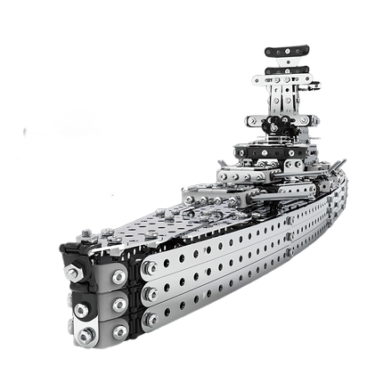 A detailed 3D puzzle metal kit warship model, showcasing its intricate DIY design and polished metallic sheen. This captivating metal model makes the perfect addition to any funny table or collector's display.