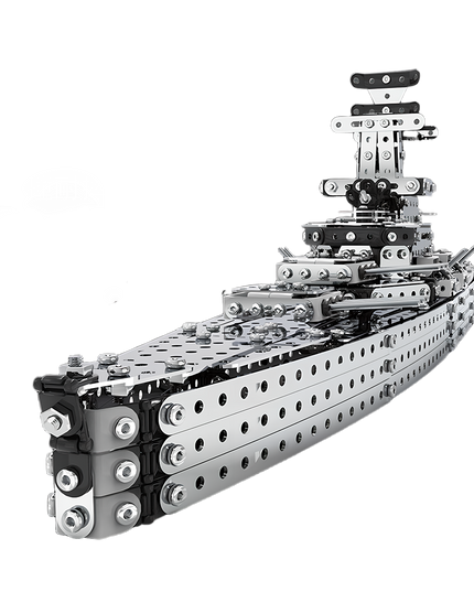 A detailed 3D puzzle metal kit warship model, showcasing its intricate DIY design and polished metallic sheen. This captivating metal model makes the perfect addition to any funny table or collector's display.