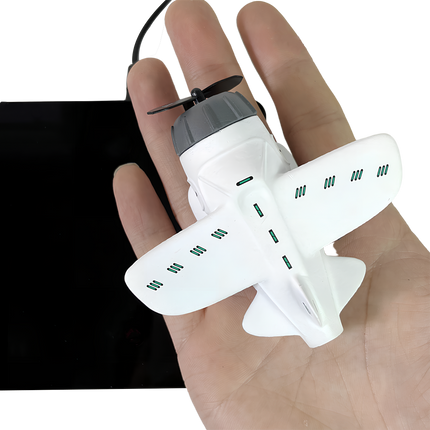 Hand-held levitating airplane model – portable magnetic desk décor gadget