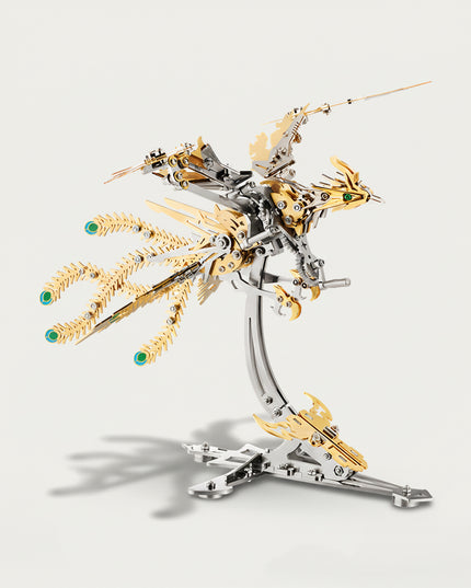 Mythical Phoenix 3D puzzle Metal Kits - Enjoy fun-filled assembly with challenging details, a DIY metal model perfect for playful interaction, stylish funny table decoration, and unique artistic collection