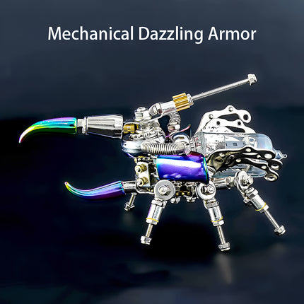 Mechanical Dazzling Armor" beetle mech metal model, a unique steampunk puzzle and 3D puzzle metal kit for collectors.