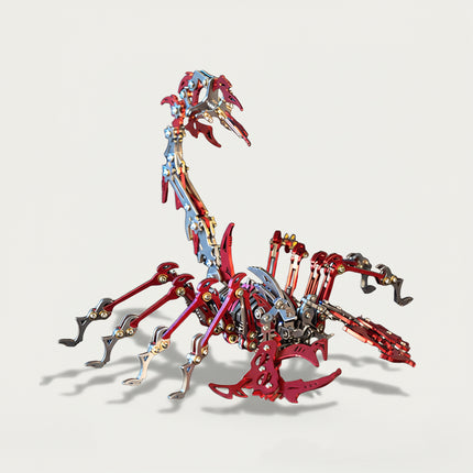 Mechanical Red Scorpion 3D puzzle Metal Kits, ideal for puzzle enthusiasts craving dynamic assembly, steampunk/mecha fans fascinated by bold red-silver designs, and collectors/hobbyists curating impactful display pieces, provides a fun and challenging build with striking metallic-red details. It’s a fierce, futuristic-mecha premium metal model perfect for energetic hobby space decor, captivating display, and a bold focal point for your funny table that merges arachnid ferocity with mechanical precision—also