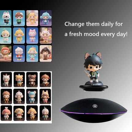 Versatile magnetic levitation base for displaying interchangeable figurines and collectibles