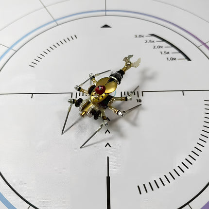 Golden steampunk beetle mech metal model, a detailed 3D puzzle metal kit for collectors of mechanical steampunk art.