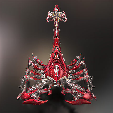 Segmented Red Mechanical Scorpion 3D Metal Puzzle - Interlocking Panel DIY Metal Kits with Intricate Gear Details for Detail-Obsessed Funny Table Collectors