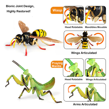  Bionic joint design 3D animal puzzles, featuring highly restored wasp and praying mantis models with movable parts, a fantastic DIY Metal Kits option for interactive funny table displays.