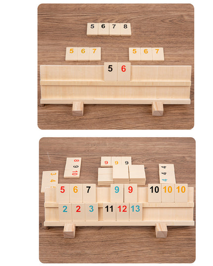 Tablefunny Large Size Wooden Number Card Game Set | Family-Friendly Rummikub Style Strategy Game