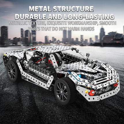 Tablefunny DIY 3D Stainless Steel Metal Assembly Sports Car Toy – Mechanical Racing Model & RC Vehicle Building Kit for Adults & Teens