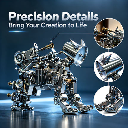 Tablefunny Mechanical Dog 3D Metal Model Kit – 442PCS DIY Assembly Puzzle
