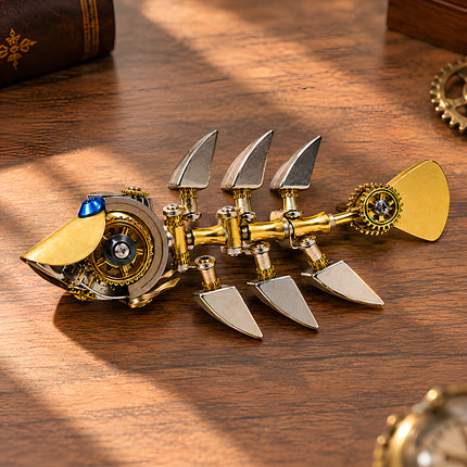 Tablefunny 3D Metal Mechanical Fish Skeleton Model Kit-Steampunk DIY Metal Assembly Puzzle for Adults