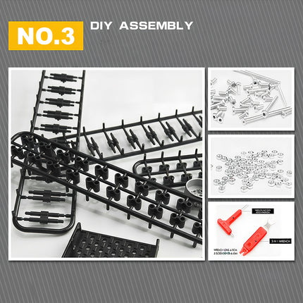 Tablefunny 3D Metal DIY RC Tank Model Kit – 2.4GHz Remote Control Military Heavy Tank Mechanical Assembly Set (952 PCS)