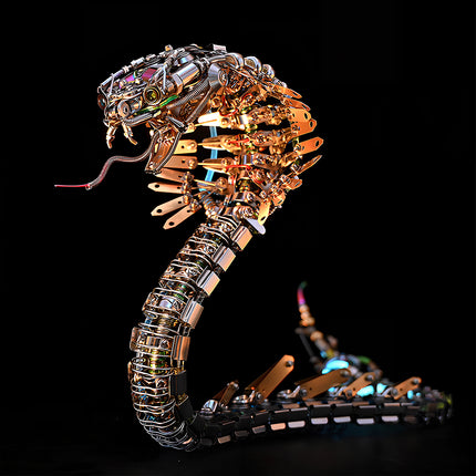 Captivating 3D metal puzzle, "Mechanical Viper Shadow," a robotic cobra collectible for enthusiasts of unique designs.
