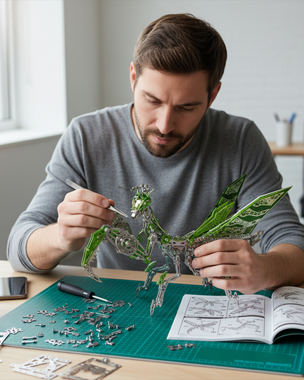Tablefunny Mechanical Mantis Metal Assembly Model (1109 PCS), Metal Creative Display Piece
